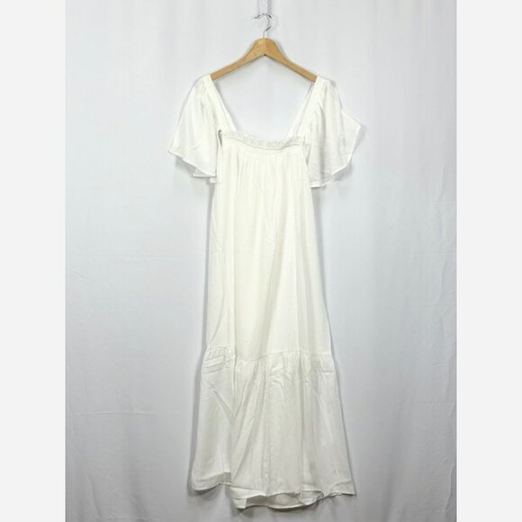 Island Vacay White Flutter Sleeve Midi Dress - Picture 7 of 10